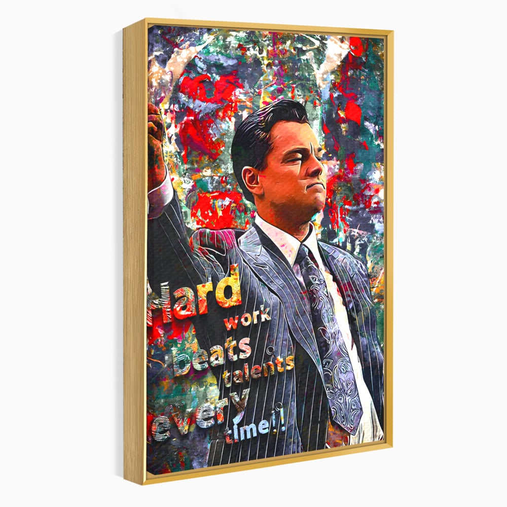Tablou Canvas Premium LuxCanva® B1055, The Wolf of Wall Street , Decorativ, Living, Film, Bursa, Oscar, DiCaprio, Motivational, Culori Vibrante
