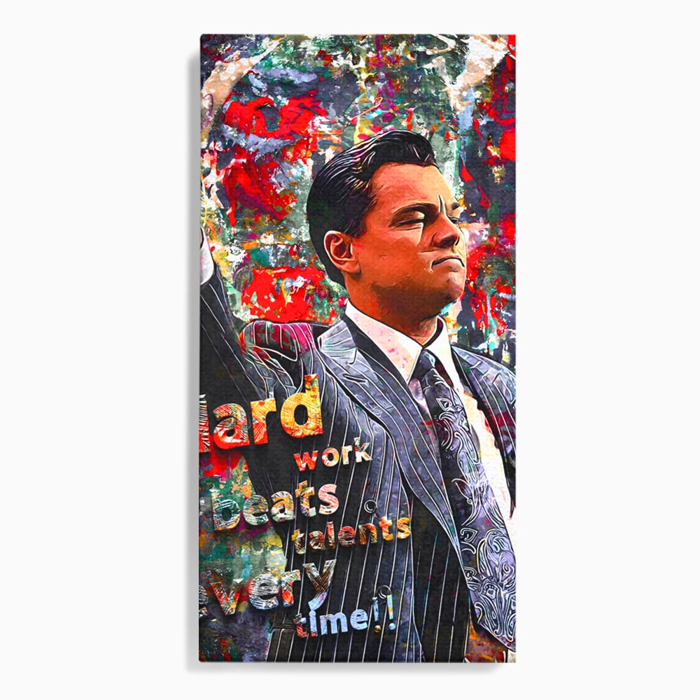 Tablou Canvas Premium LuxCanva® B1055, The Wolf of Wall Street , Decorativ, Living, Film, Bursa, Oscar, DiCaprio, Motivational, Culori Vibrante