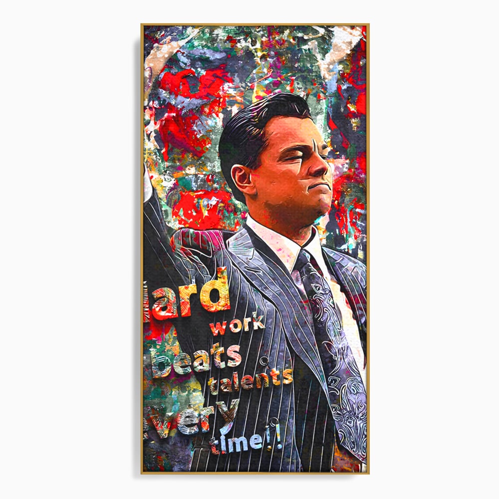 Tablou Canvas Premium LuxCanva® B1055, The Wolf of Wall Street , Decorativ, Living, Film, Bursa, Oscar, DiCaprio, Motivational, Culori Vibrante