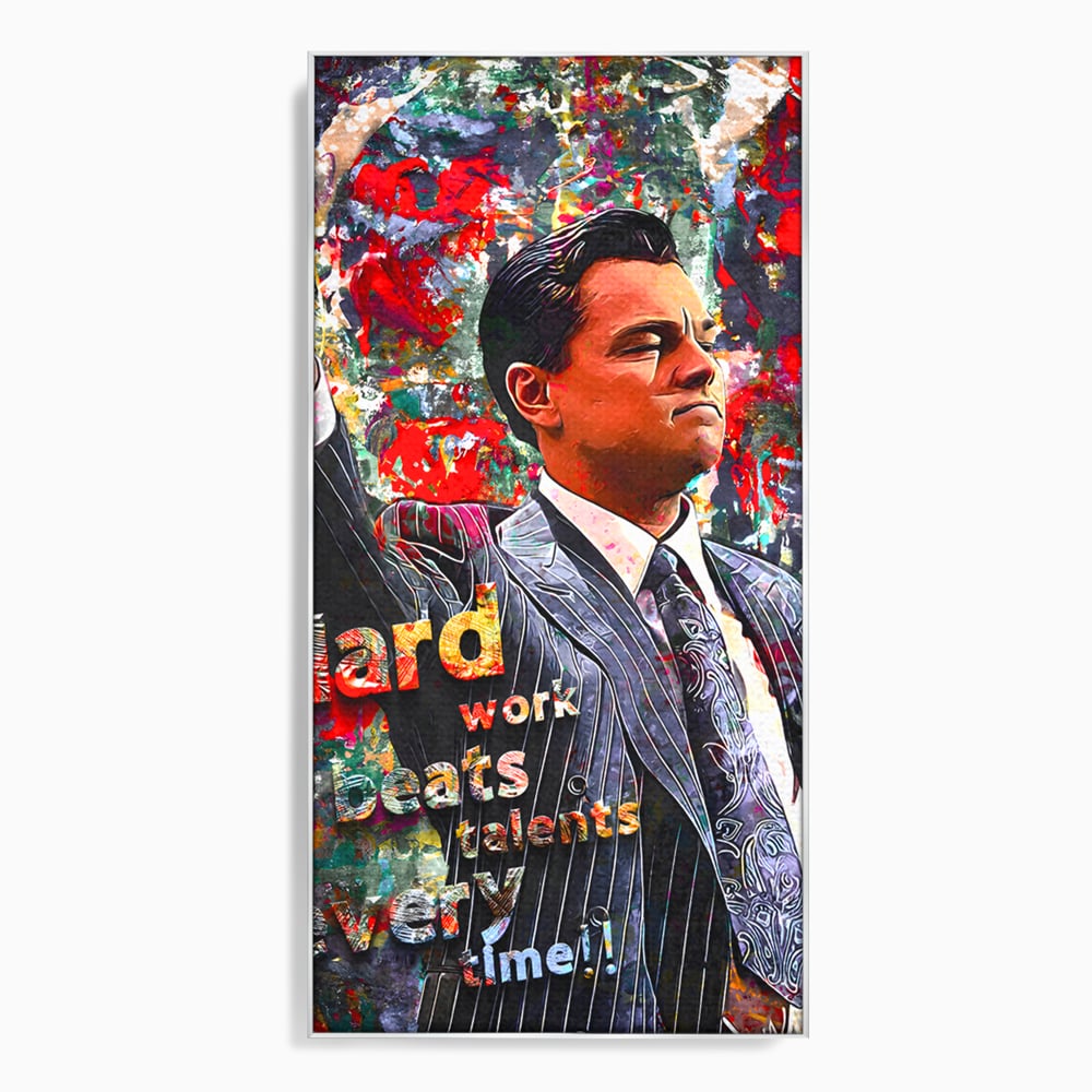 Tablou Canvas Premium LuxCanva® B1055, The Wolf of Wall Street , Decorativ, Living, Film, Bursa, Oscar, DiCaprio, Motivational, Culori Vibrante