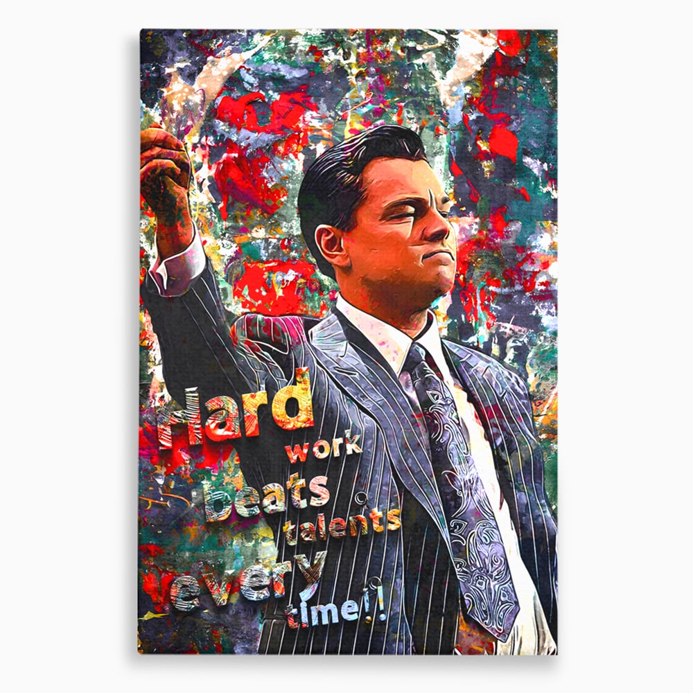 Tablou Canvas Premium LuxCanva® B1055, The Wolf of Wall Street , Decorativ, Living, Film, Bursa, Oscar, DiCaprio, Motivational, Culori Vibrante