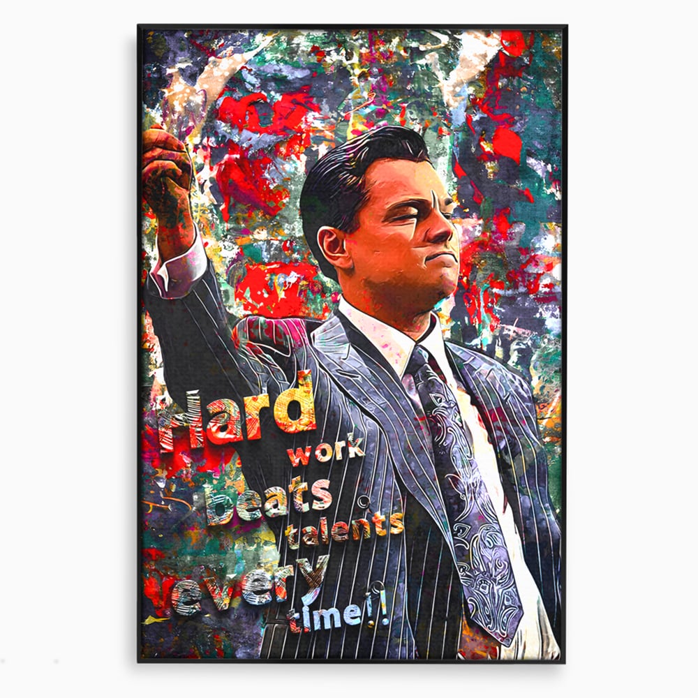 Tablou Canvas Premium LuxCanva® B1055, The Wolf of Wall Street , Decorativ, Living, Film, Bursa, Oscar, DiCaprio, Motivational, Culori Vibrante