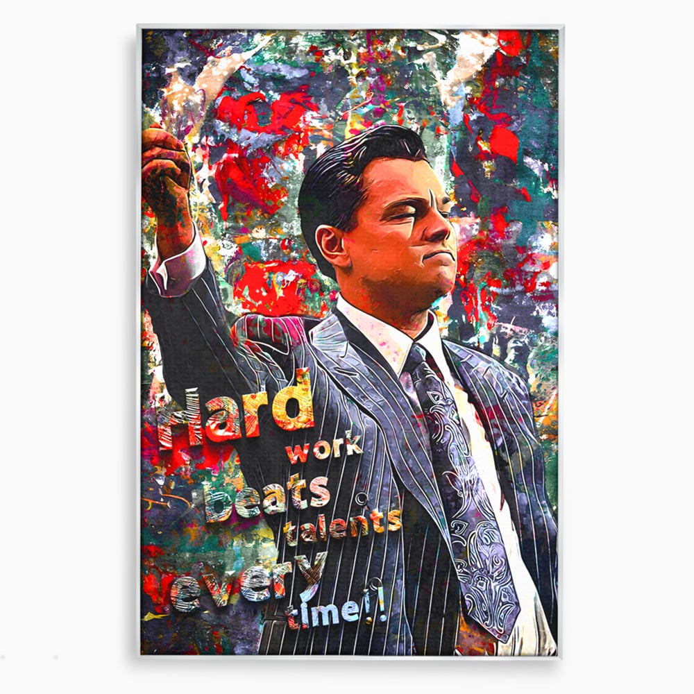 Tablou Canvas Premium LuxCanva® B1055, The Wolf of Wall Street , Decorativ, Living, Film, Bursa, Oscar, DiCaprio, Motivational, Culori Vibrante