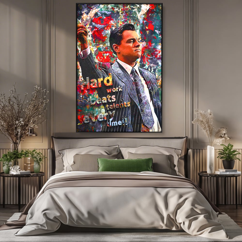 Tablou Canvas Premium LuxCanva® B1055, The Wolf of Wall Street , Decorativ, Living, Film, Bursa, Oscar, DiCaprio, Motivational, Culori Vibrante