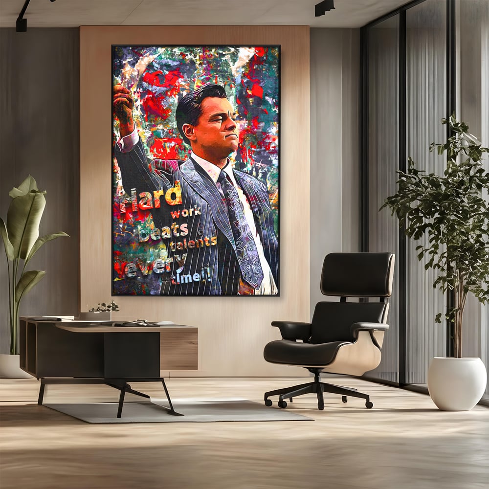 Tablou Canvas Premium LuxCanva® B1055, The Wolf of Wall Street , Decorativ, Living, Film, Bursa, Oscar, DiCaprio, Motivational, Culori Vibrante