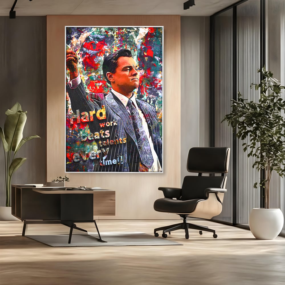 Tablou Canvas Premium LuxCanva® B1055, The Wolf of Wall Street , Decorativ, Living, Film, Bursa, Oscar, DiCaprio, Motivational, Culori Vibrante