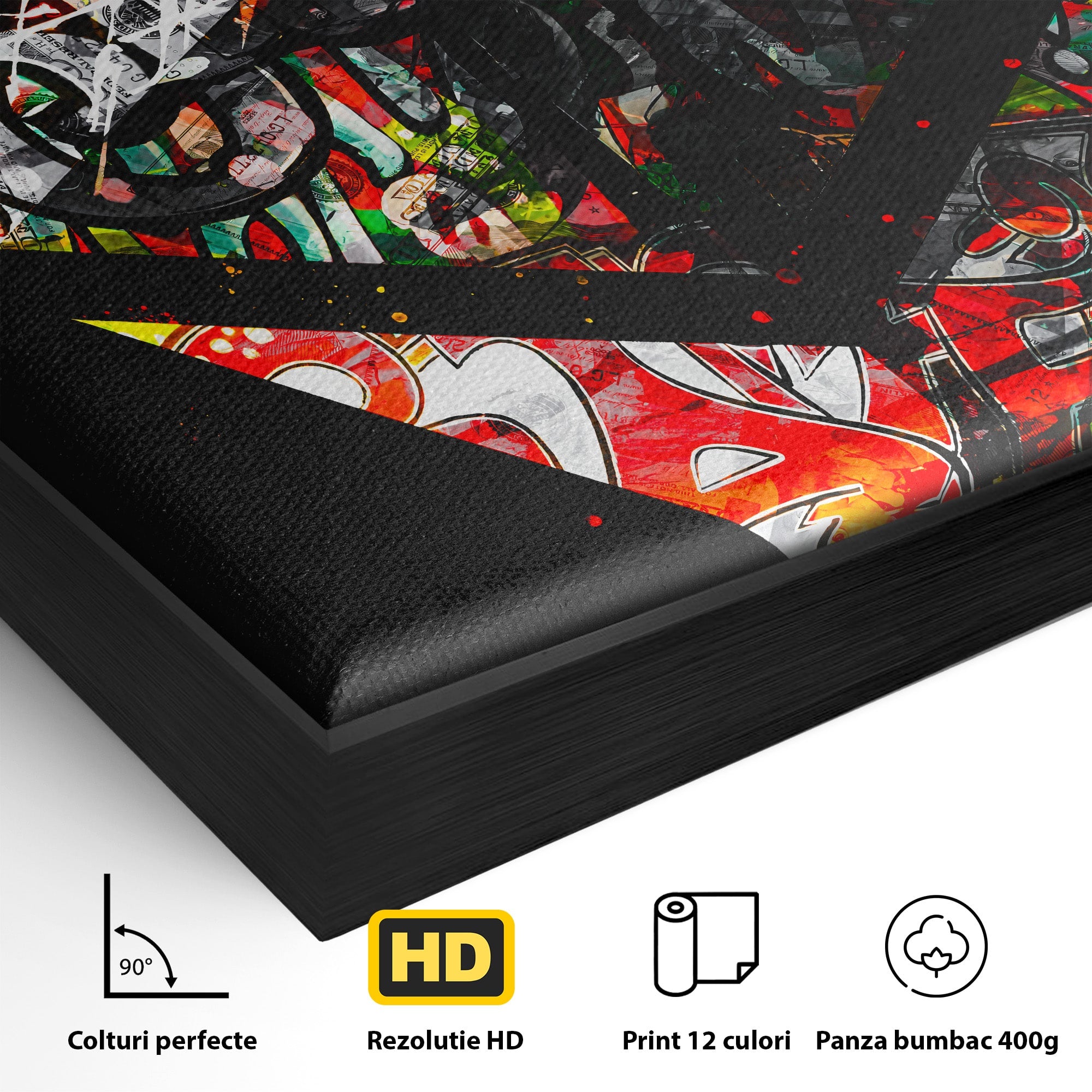 Tablou Canvas Premium LuxCanva® B1056, Geometrie Urbana Abstracta, Geometrie, Abstract, Urban, Living, Birou, Culori Vibrante