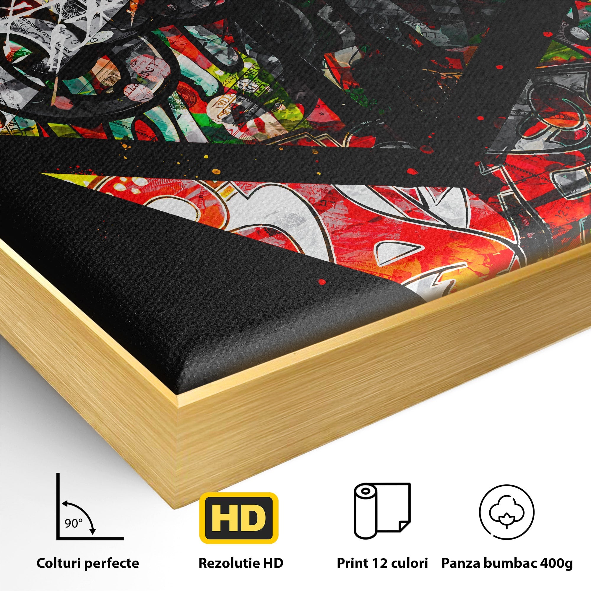 Tablou Canvas Premium LuxCanva® B1056, Geometrie Urbana Abstracta, Geometrie, Abstract, Urban, Living, Birou, Culori Vibrante