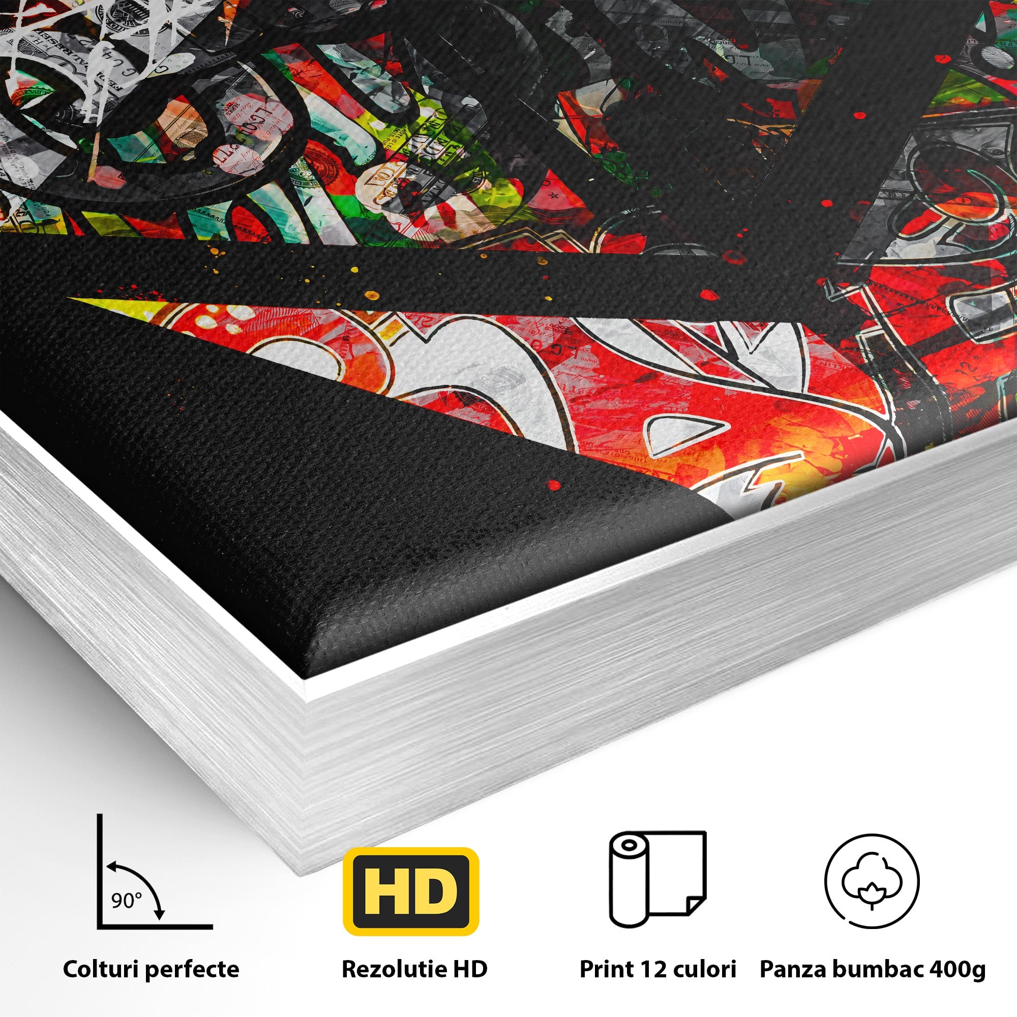 Tablou Canvas Premium LuxCanva® B1056, Geometrie Urbana Abstracta, Geometrie, Abstract, Urban, Living, Birou, Culori Vibrante