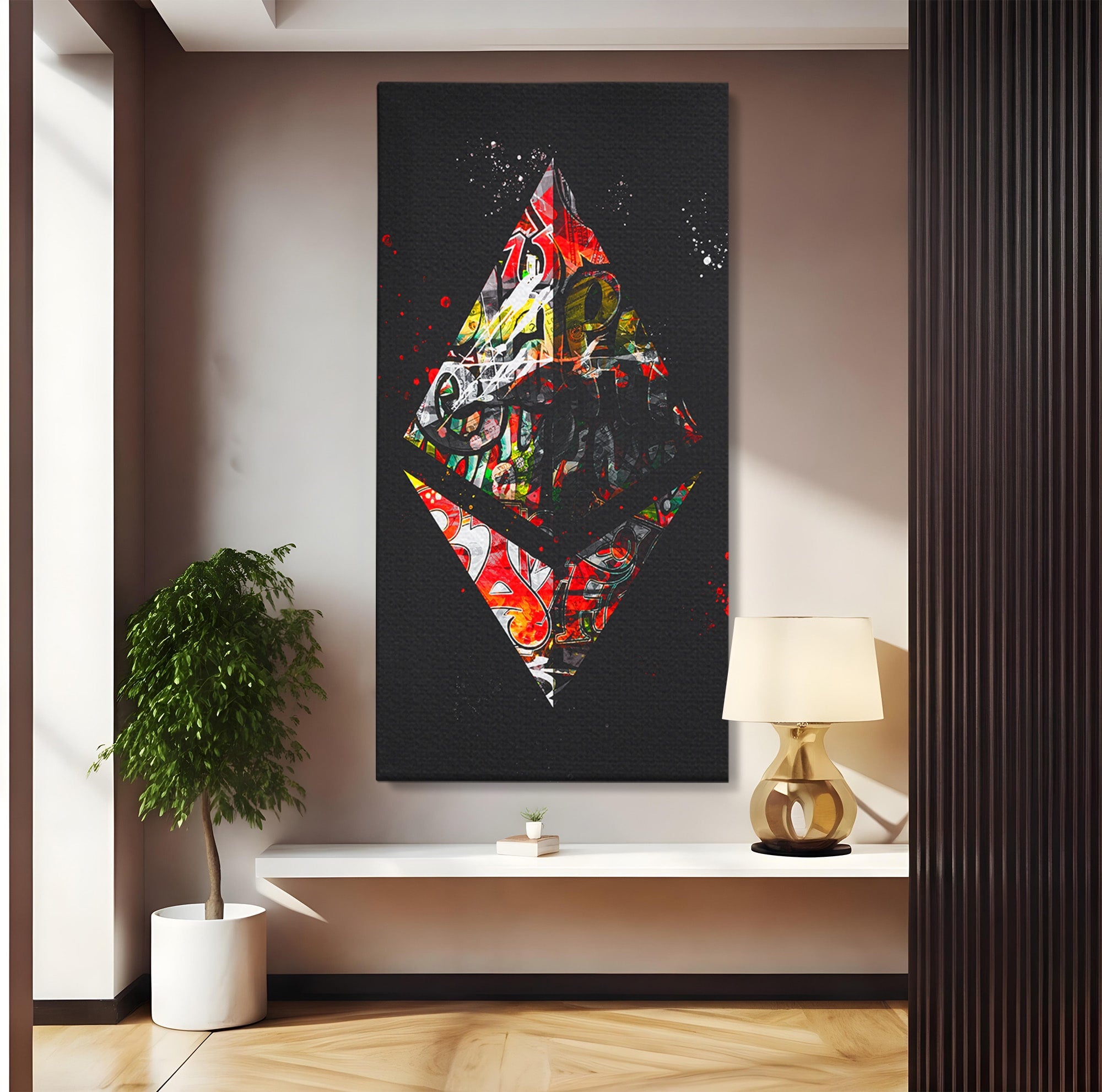 Tablou Canvas Premium LuxCanva® B1056, Geometrie Urbana Abstracta, Geometrie, Abstract, Urban, Living, Birou, Culori Vibrante