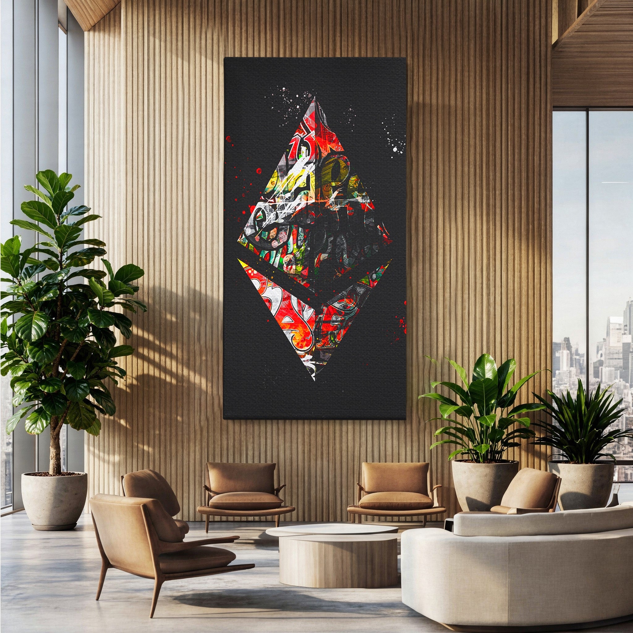 Tablou Canvas Premium LuxCanva® B1056, Geometrie Urbana Abstracta, Geometrie, Abstract, Urban, Living, Birou, Culori Vibrante