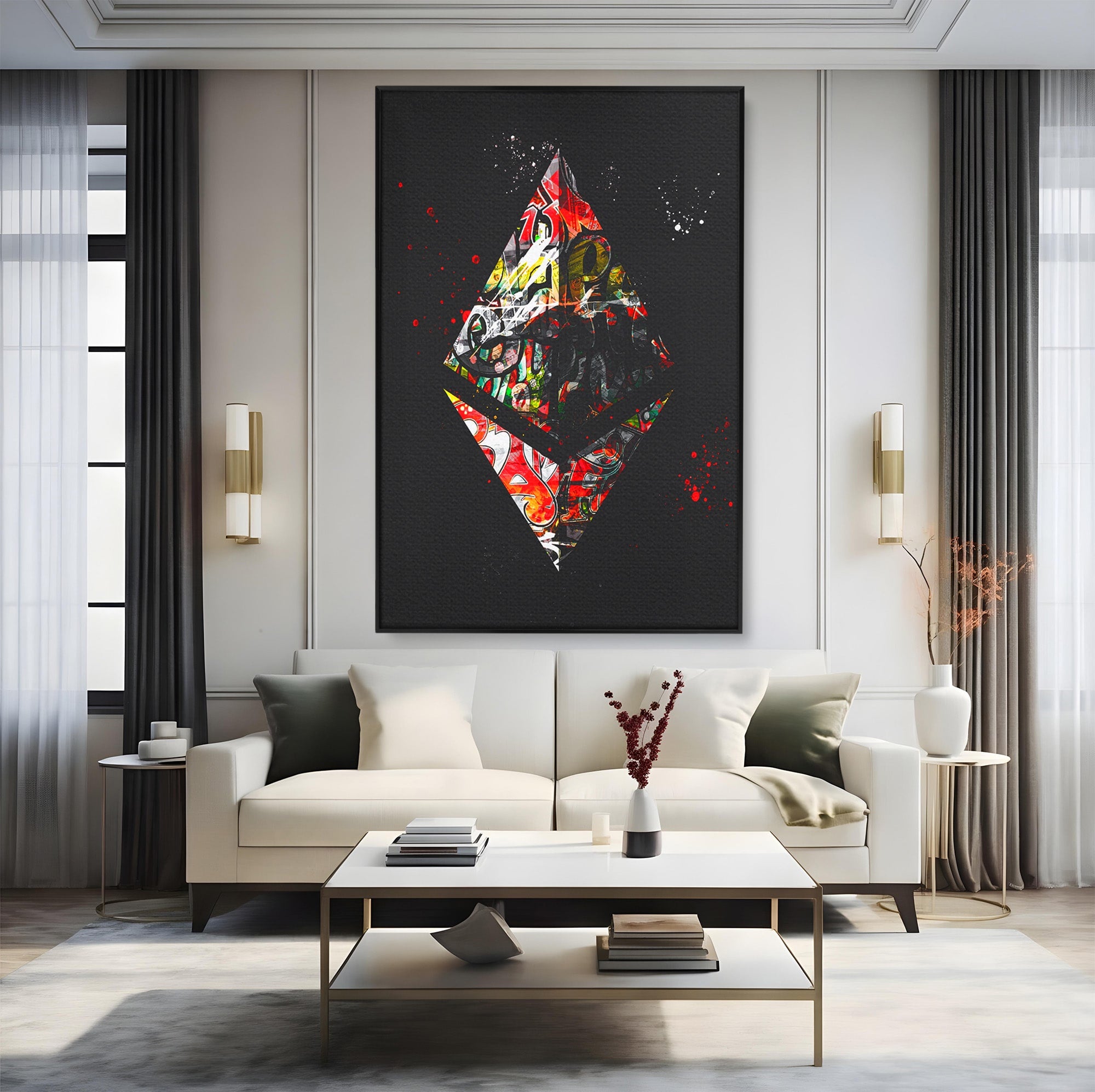 Tablou Canvas Premium LuxCanva® B1056, Geometrie Urbana Abstracta, Geometrie, Abstract, Urban, Living, Birou, Culori Vibrante