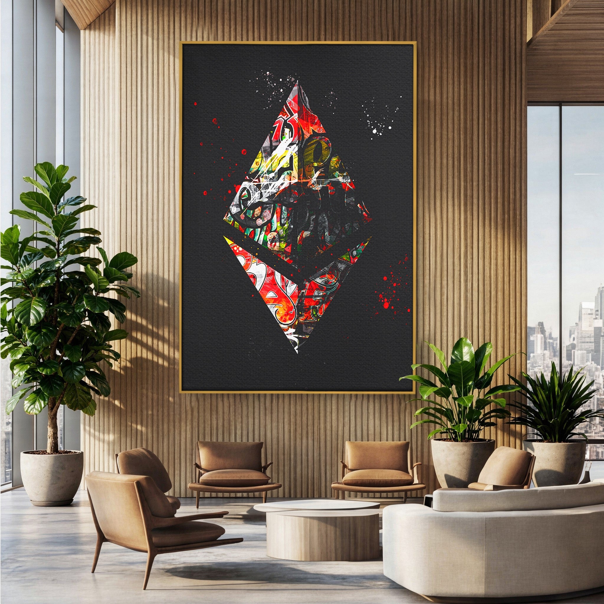 Tablou Canvas Premium LuxCanva® B1056, Geometrie Urbana Abstracta, Geometrie, Abstract, Urban, Living, Birou, Culori Vibrante