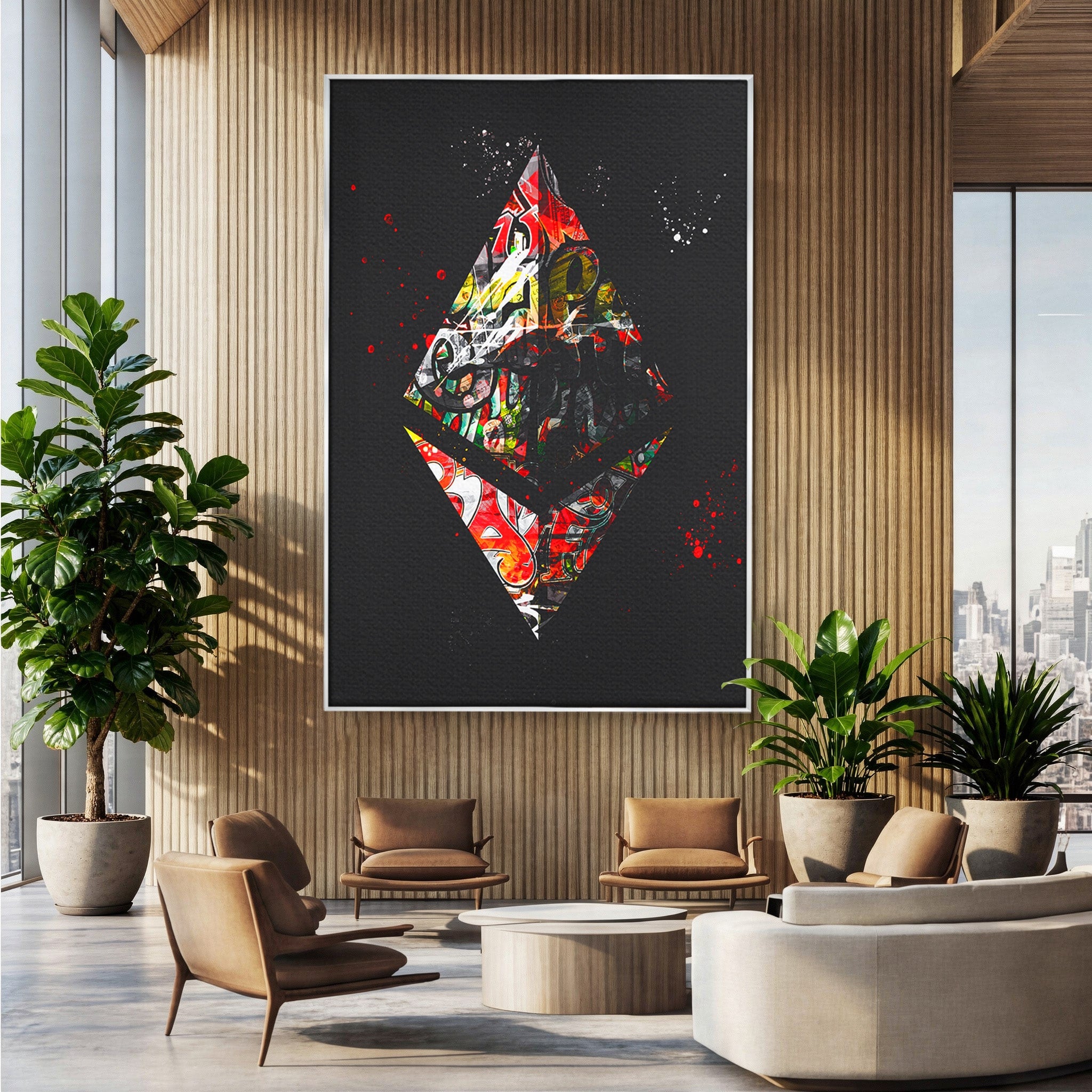 Tablou Canvas Premium LuxCanva® B1056, Geometrie Urbana Abstracta, Geometrie, Abstract, Urban, Living, Birou, Culori Vibrante