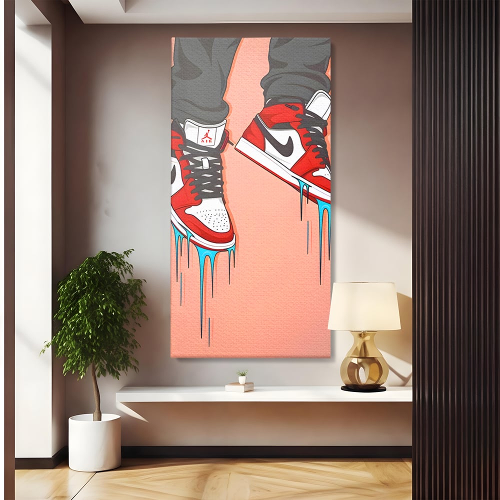 Tablou Canvas Premium, LuxCanva® B1059, Jordan On My Feet, Decorativ, Camera Tineret, Nike, Brand, Air Jordan, Baschet, Culori Vibrante