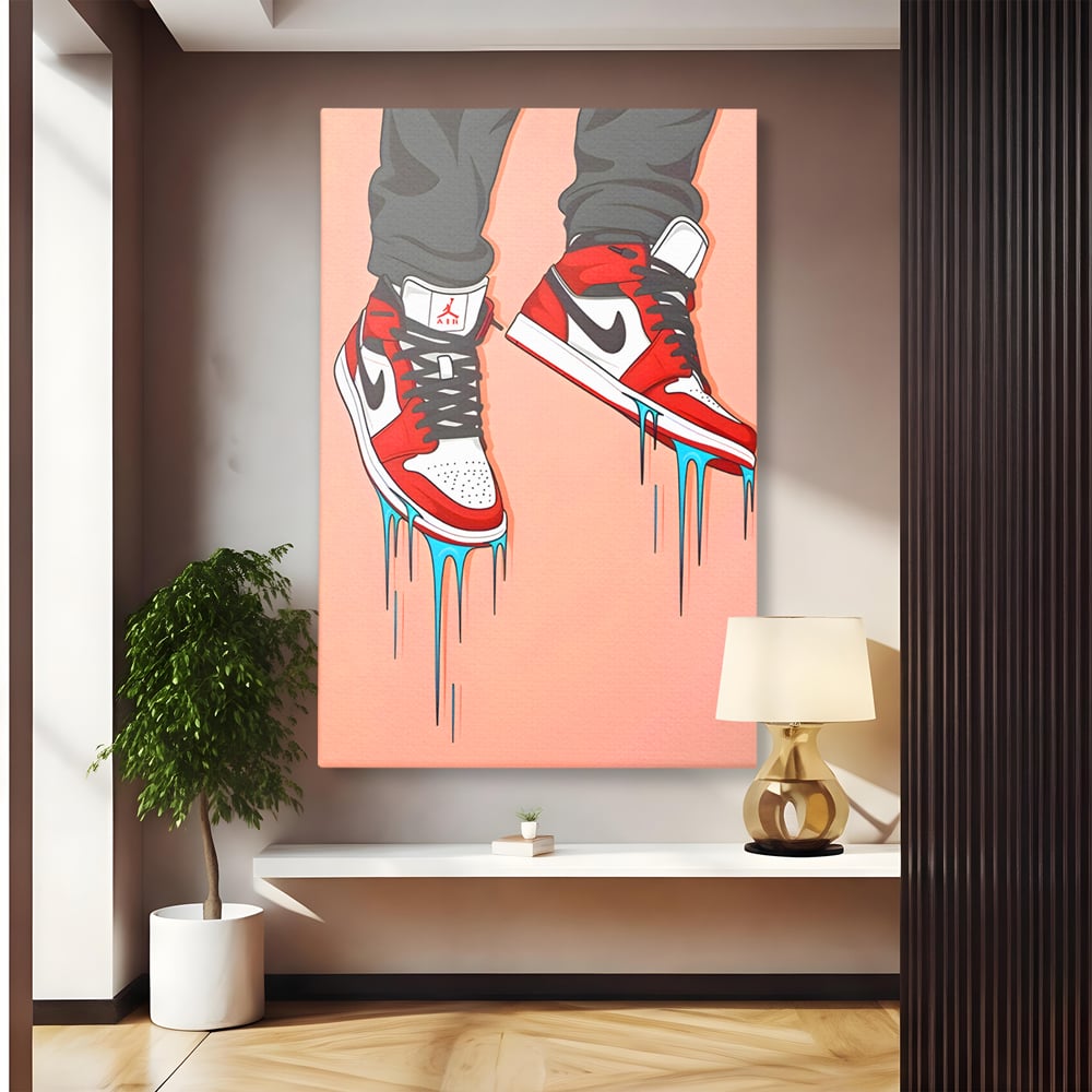 Tablou Canvas Premium, LuxCanva® B1059, Jordan On My Feet, Decorativ, Camera Tineret, Nike, Brand, Air Jordan, Baschet, Culori Vibrante