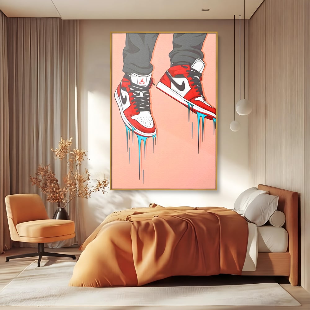 Tablou Canvas Premium, LuxCanva® B1059, Jordan On My Feet, Decorativ, Camera Tineret, Nike, Brand, Air Jordan, Baschet, Culori Vibrante