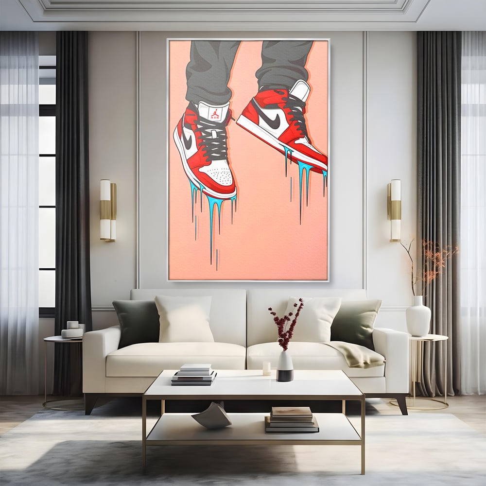 Tablou Canvas Premium, LuxCanva® B1059, Jordan On My Feet, Decorativ, Camera Tineret, Nike, Brand, Air Jordan, Baschet, Culori Vibrante