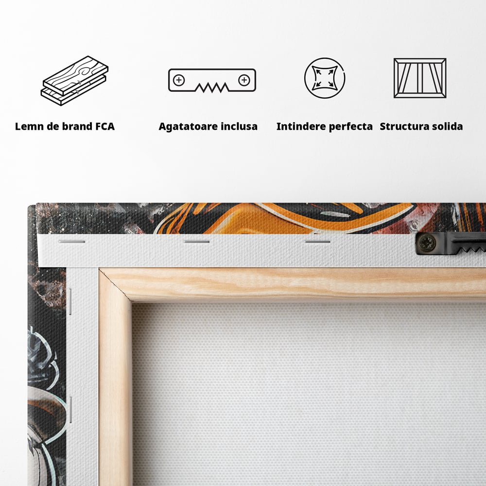 Tablou Canvas Premium LuxCanva® B1062, No Luck All Hustle , Decorativ, Living, Donald Duck, Birou, Bani, Colorat