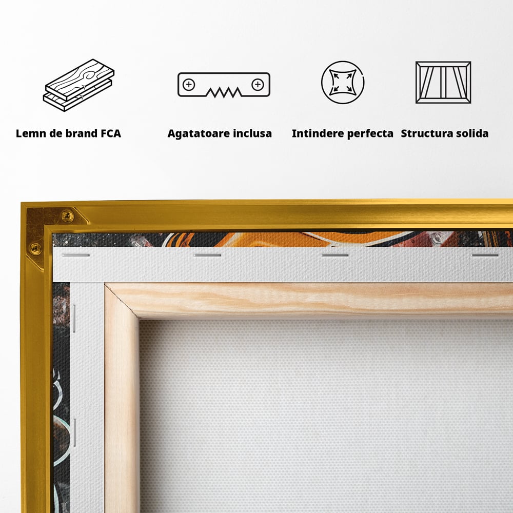 Tablou Canvas Premium LuxCanva® B1062, No Luck All Hustle , Decorativ, Living, Donald Duck, Birou, Bani, Colorat
