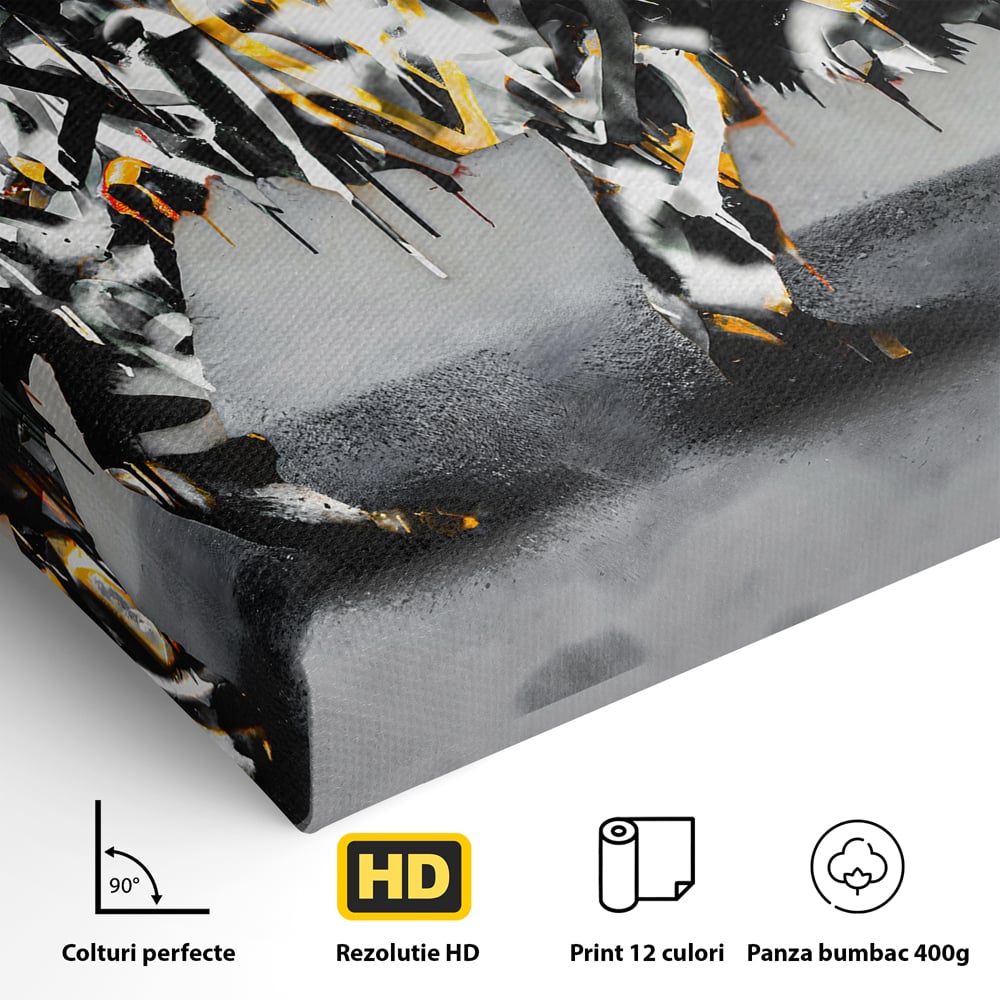 Tablou Canvas Premium LuxCanva® B1063, Graffiti Lion , Decorativ, Living, Leu, Dormitor, Putere, Savana, Colorat