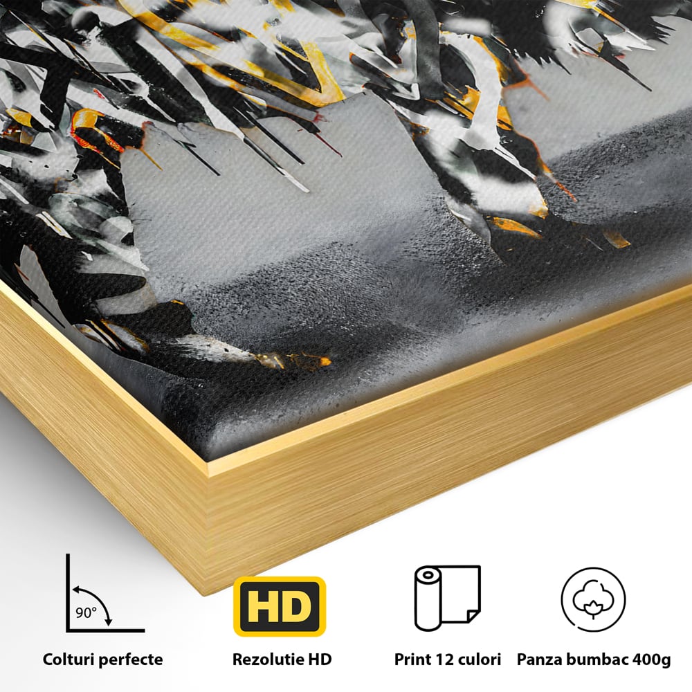 Tablou Canvas Premium LuxCanva® B1063, Graffiti Lion , Decorativ, Living, Leu, Dormitor, Putere, Savana, Colorat