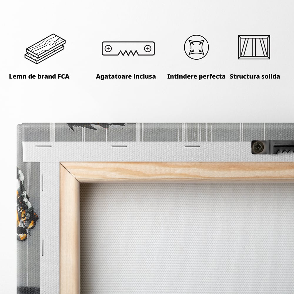 Tablou Canvas Premium LuxCanva® B1063, Graffiti Lion , Decorativ, Living, Leu, Dormitor, Putere, Savana, Colorat