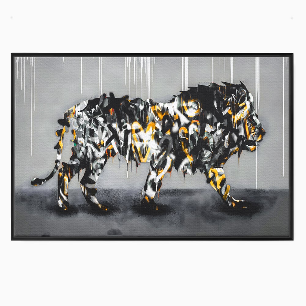 Tablou Canvas Premium LuxCanva® B1063, Graffiti Lion , Decorativ, Living, Leu, Dormitor, Putere, Savana, Colorat