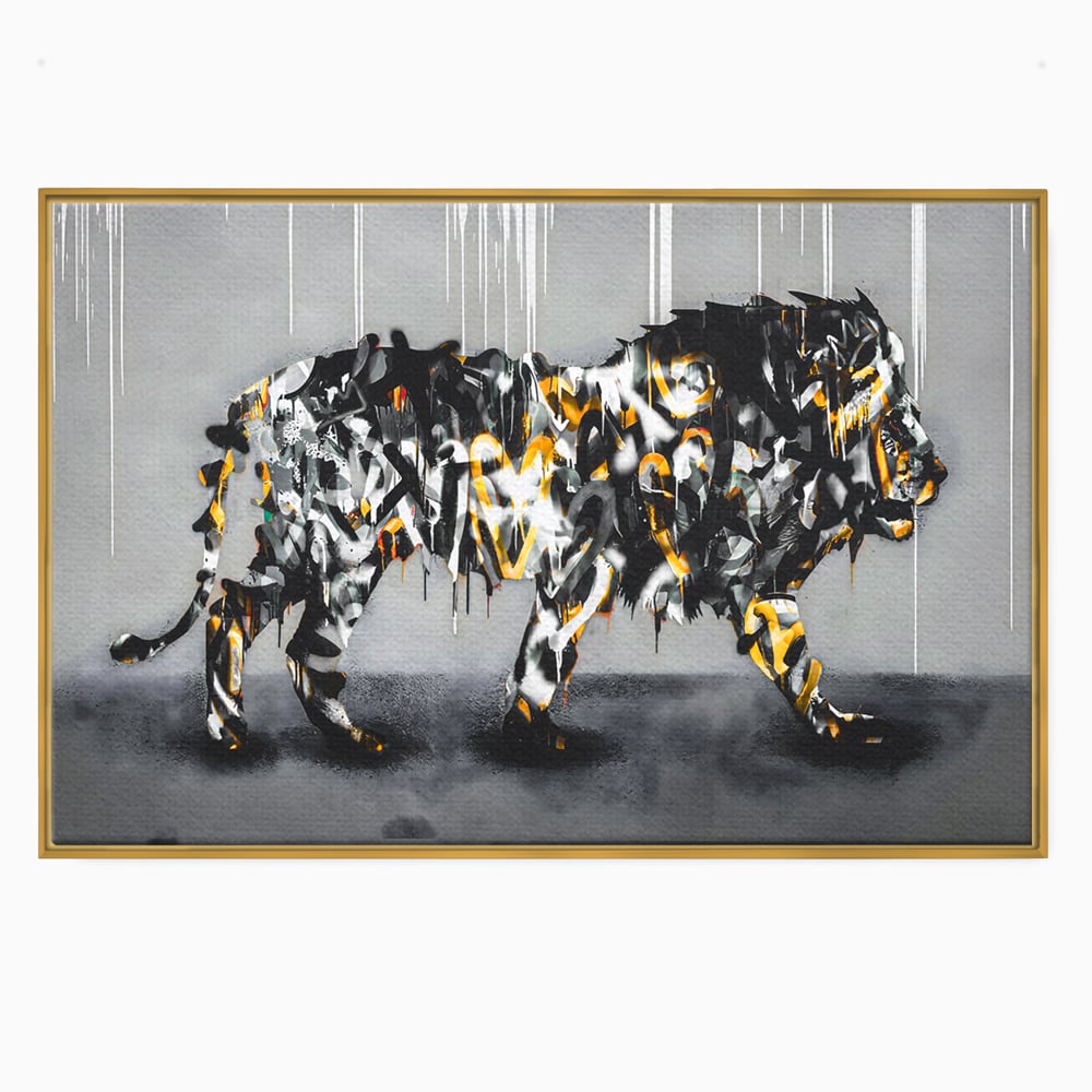 Tablou Canvas Premium LuxCanva® B1063, Graffiti Lion , Decorativ, Living, Leu, Dormitor, Putere, Savana, Colorat