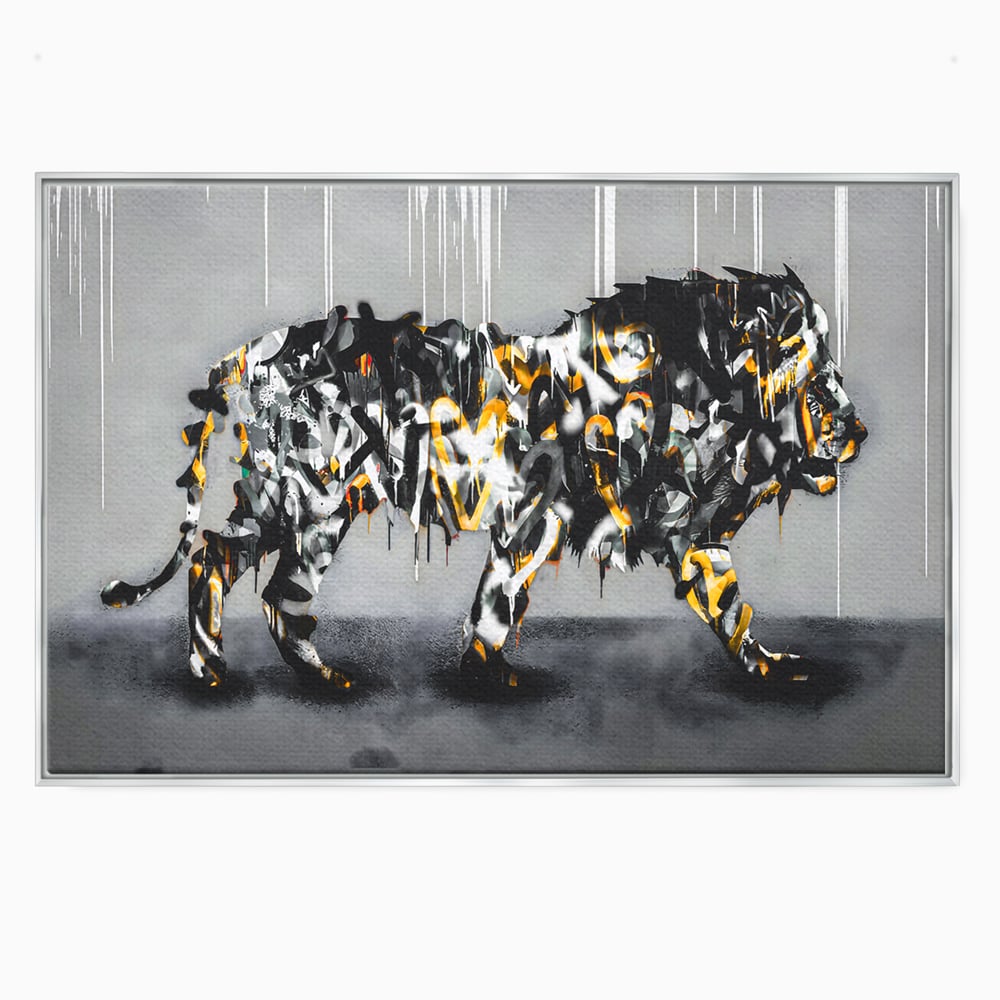 Tablou Canvas Premium LuxCanva® B1063, Graffiti Lion , Decorativ, Living, Leu, Dormitor, Putere, Savana, Colorat