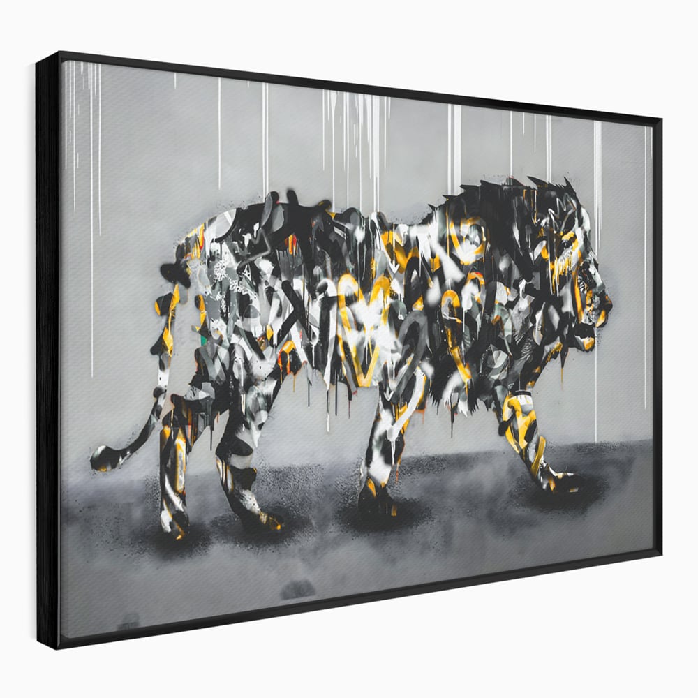 Tablou Canvas Premium LuxCanva® B1063, Graffiti Lion , Decorativ, Living, Leu, Dormitor, Putere, Savana, Colorat