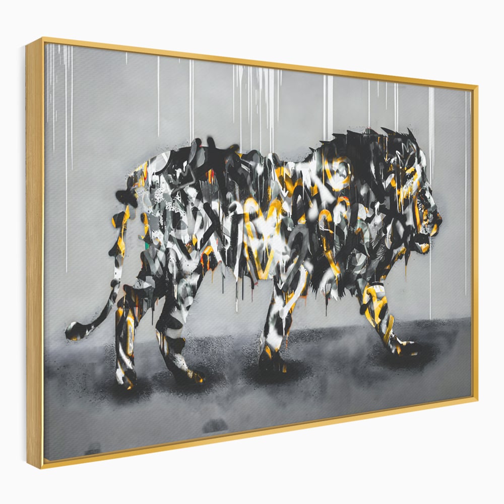 Tablou Canvas Premium LuxCanva® B1063, Graffiti Lion , Decorativ, Living, Leu, Dormitor, Putere, Savana, Colorat