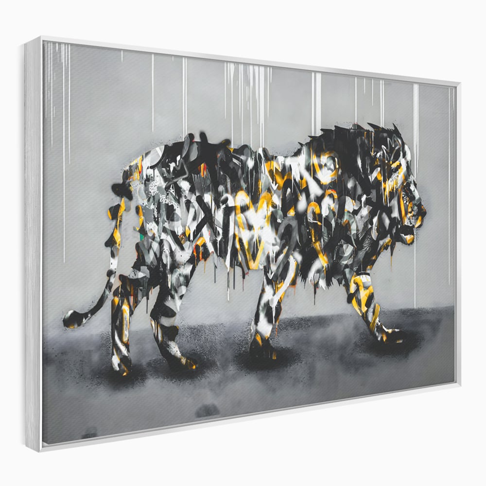 Tablou Canvas Premium LuxCanva® B1063, Graffiti Lion , Decorativ, Living, Leu, Dormitor, Putere, Savana, Colorat