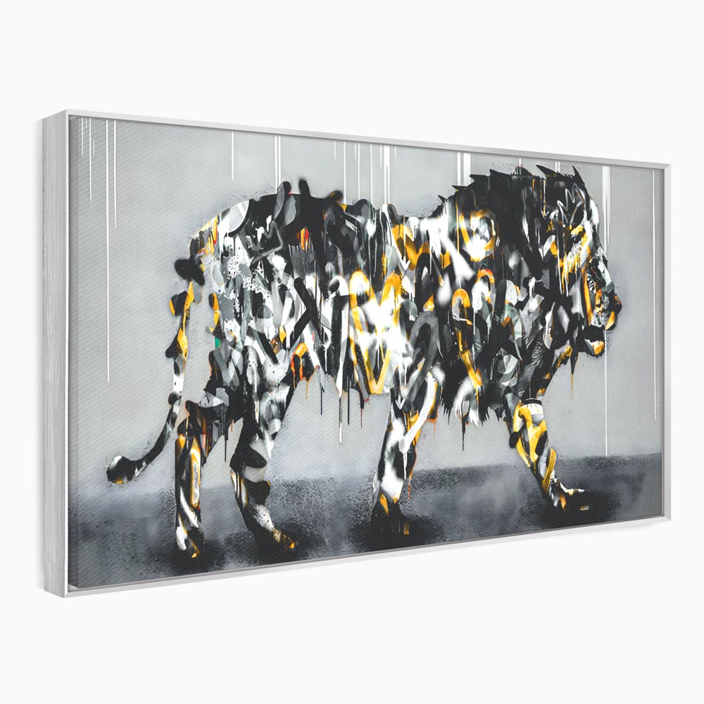 Tablou Canvas Premium LuxCanva® B1063, Graffiti Lion , Decorativ, Living, Leu, Dormitor, Putere, Savana, Colorat