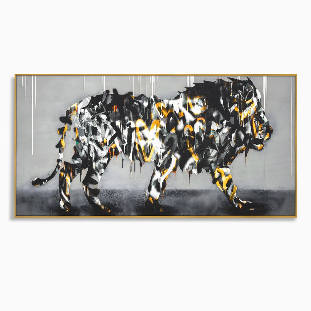 Tablou Canvas Premium LuxCanva® B1063, Graffiti Lion , Decorativ, Living, Leu, Dormitor, Putere, Savana, Colorat