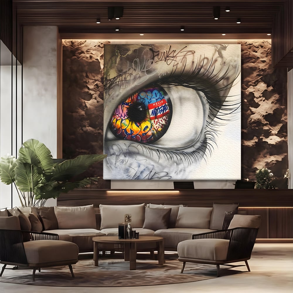 Tablou Canvas Premium LuxCanva® B1064 Funky Eye , Decorativ, Living, Ochi, Dormitor, Privire, Colorat