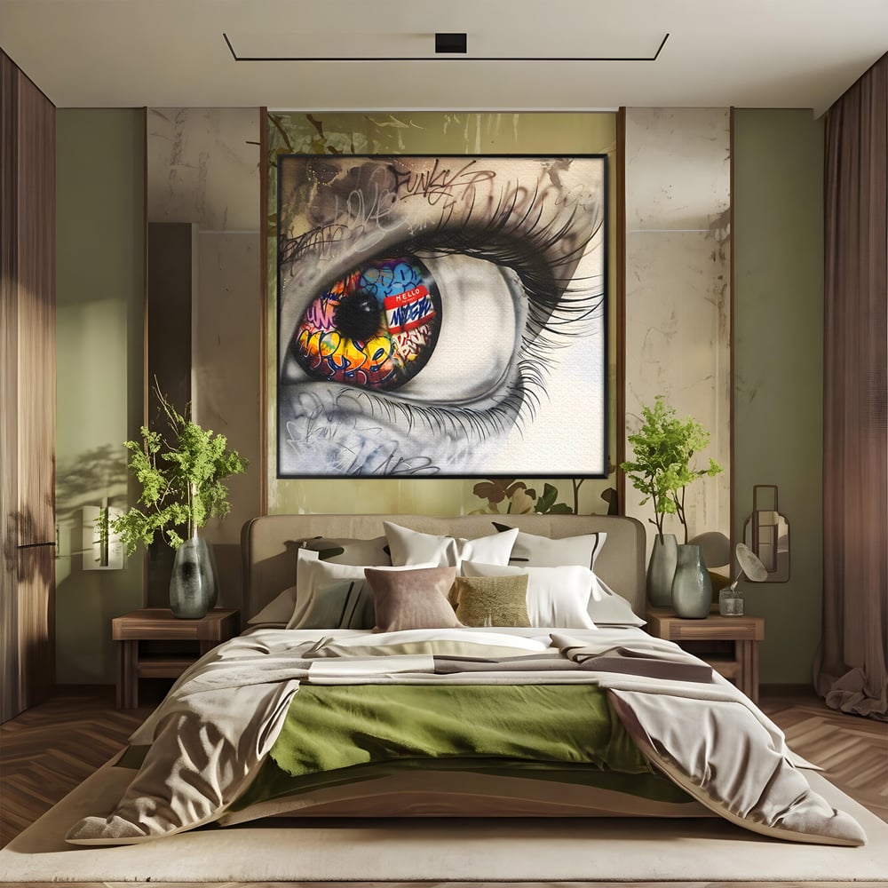 Tablou Canvas Premium LuxCanva® B1064 Funky Eye , Decorativ, Living, Ochi, Dormitor, Privire, Colorat