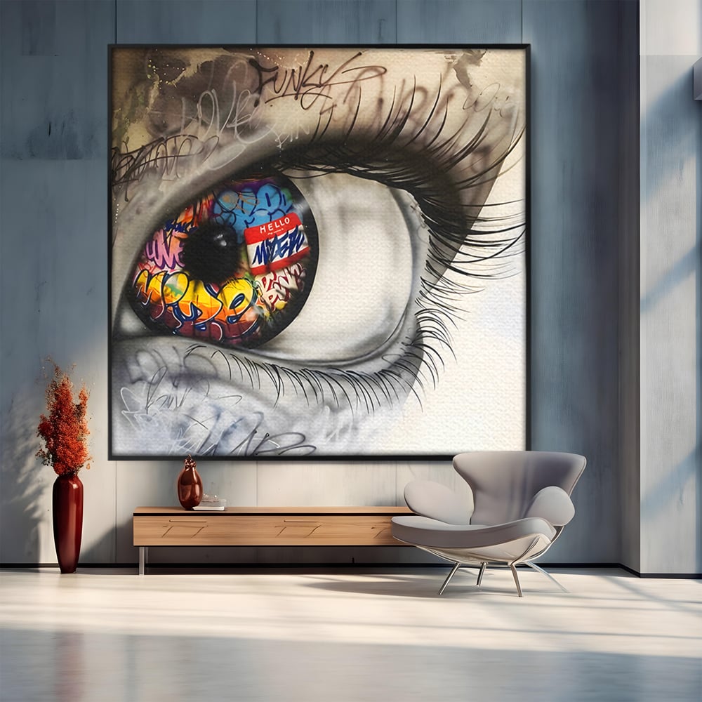 Tablou Canvas Premium LuxCanva® B1064 Funky Eye , Decorativ, Living, Ochi, Dormitor, Privire, Colorat