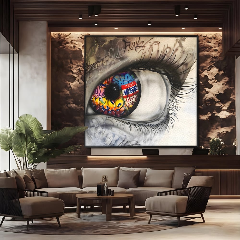 Tablou Canvas Premium LuxCanva® B1064 Funky Eye , Decorativ, Living, Ochi, Dormitor, Privire, Colorat