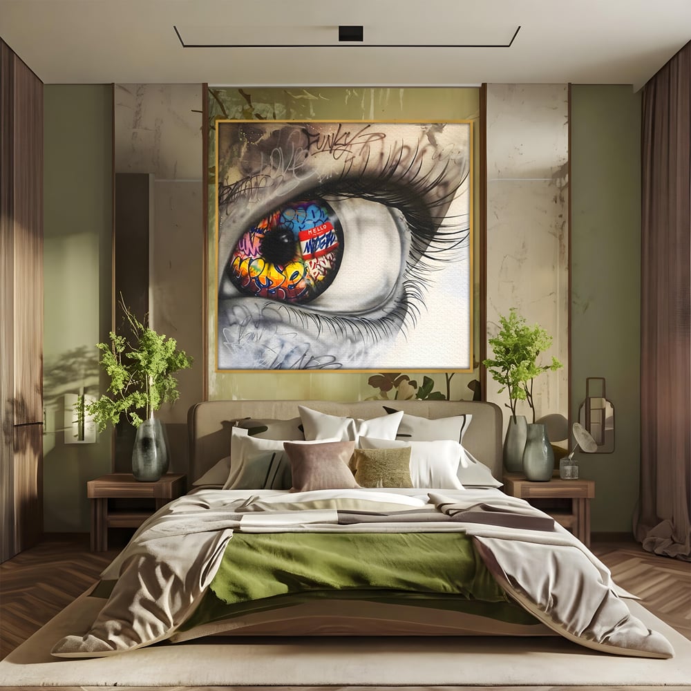 Tablou Canvas Premium LuxCanva® B1064 Funky Eye , Decorativ, Living, Ochi, Dormitor, Privire, Colorat