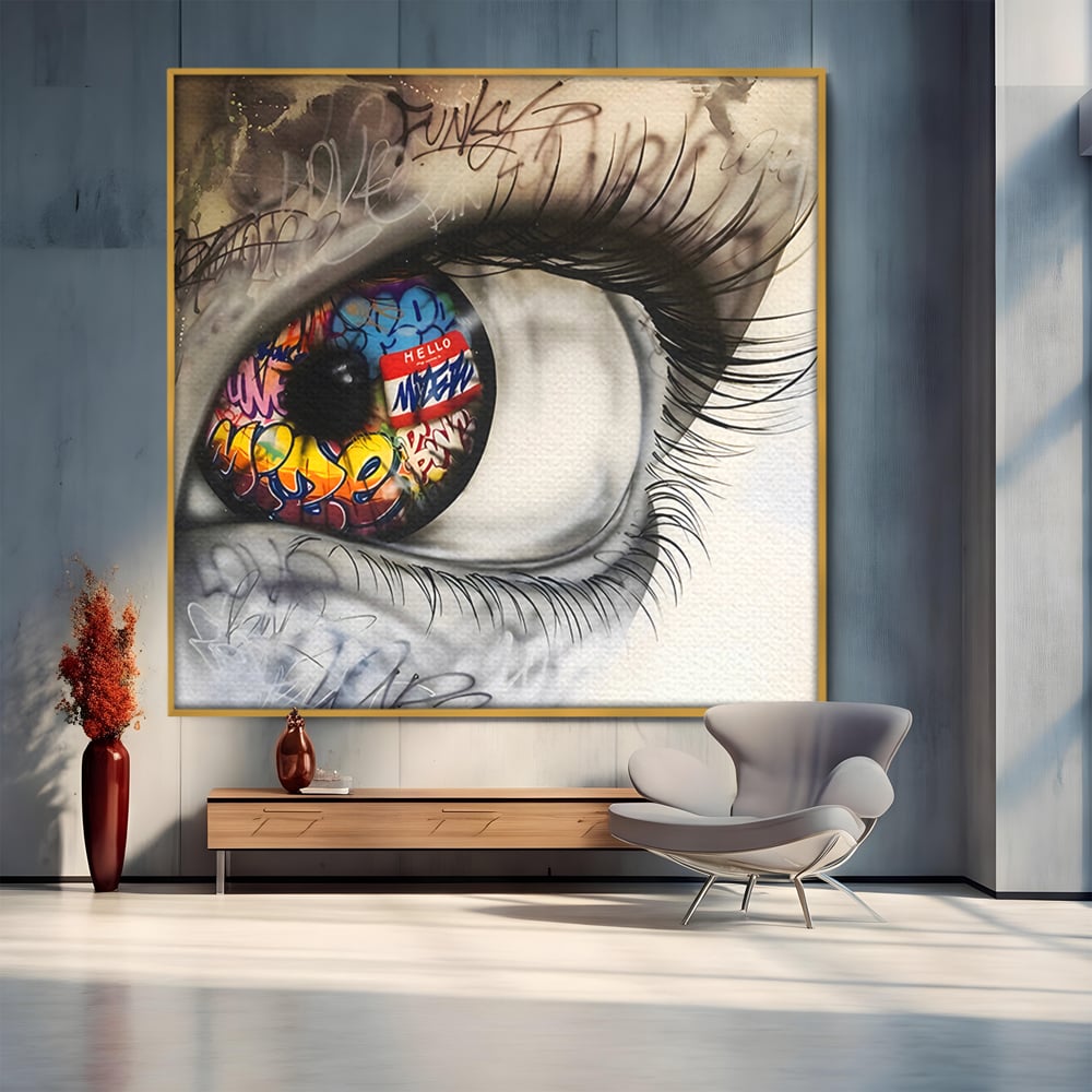 Tablou Canvas Premium LuxCanva® B1064 Funky Eye , Decorativ, Living, Ochi, Dormitor, Privire, Colorat