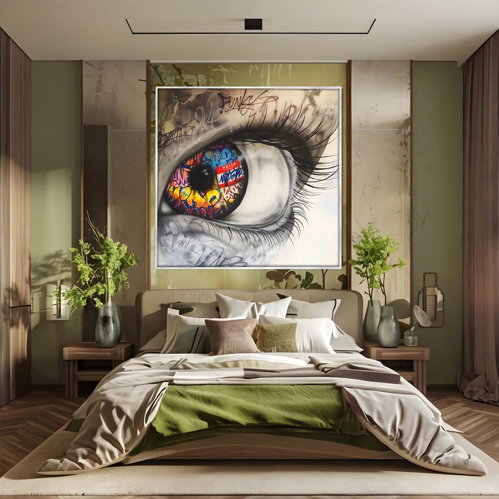 Tablou Canvas Premium LuxCanva® B1064 Funky Eye , Decorativ, Living, Ochi, Dormitor, Privire, Colorat
