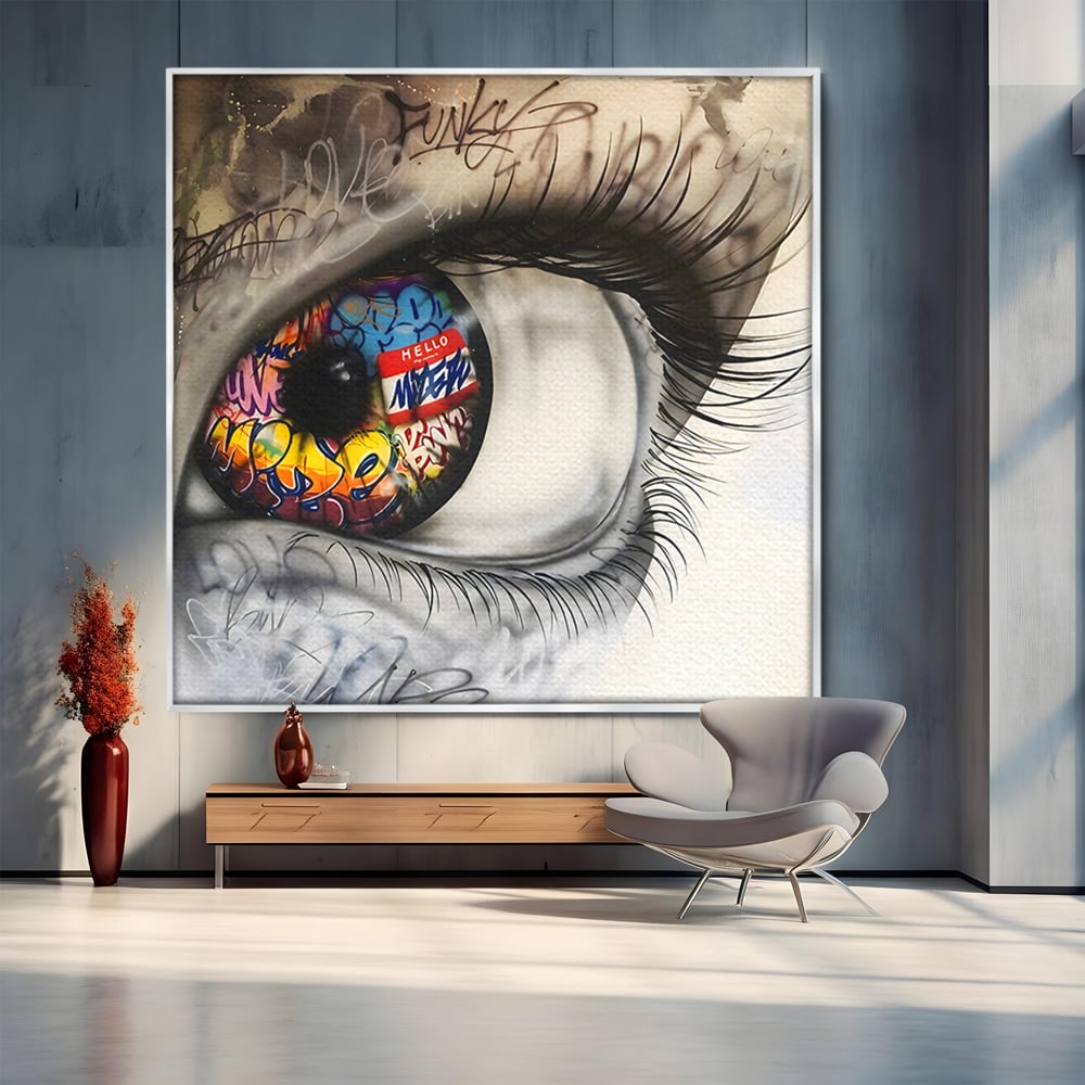 Tablou Canvas Premium LuxCanva® B1064 Funky Eye , Decorativ, Living, Ochi, Dormitor, Privire, Colorat