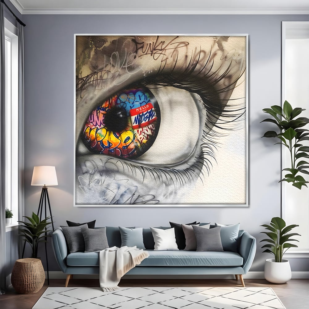 Tablou Canvas Premium LuxCanva® B1064 Funky Eye , Decorativ, Living, Ochi, Dormitor, Privire, Colorat