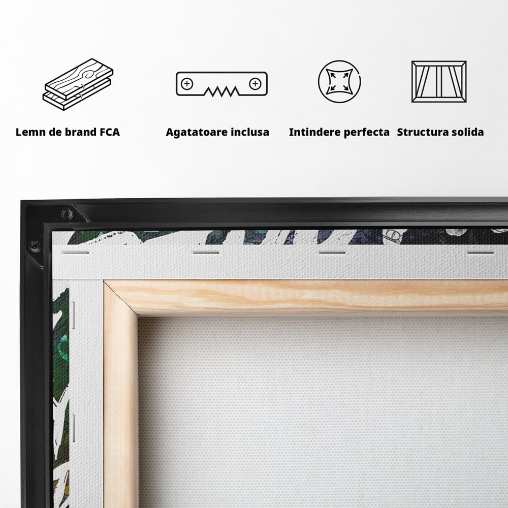 Tablou Canvas Premium LuxCanva® B1069, Work Harder , Decorativ, Birou, Donald, Bani, Succes, Dolari, Motivational, Colorat