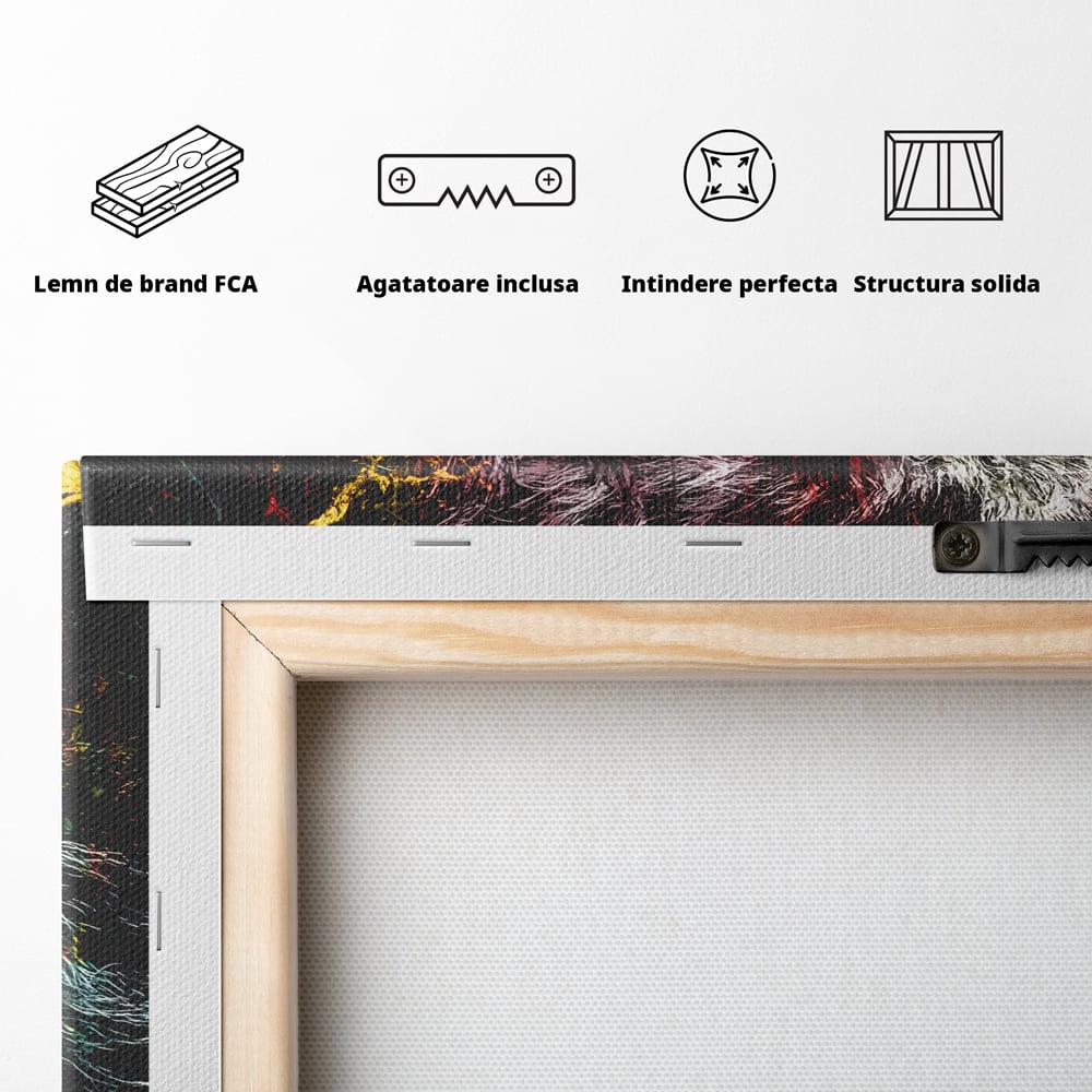 Tablou Canvas Premium LuxCanva® B1070, The Lion Look , Decorativ, Birou, Leu, Rege, Dormitor, Jungla, Colorat
