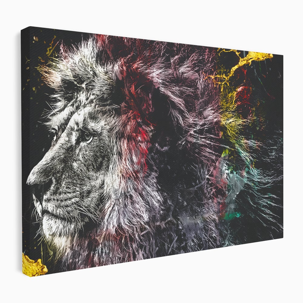 Tablou Canvas Premium LuxCanva® B1070, The Lion Look , Decorativ, Birou, Leu, Rege, Dormitor, Jungla, Colorat