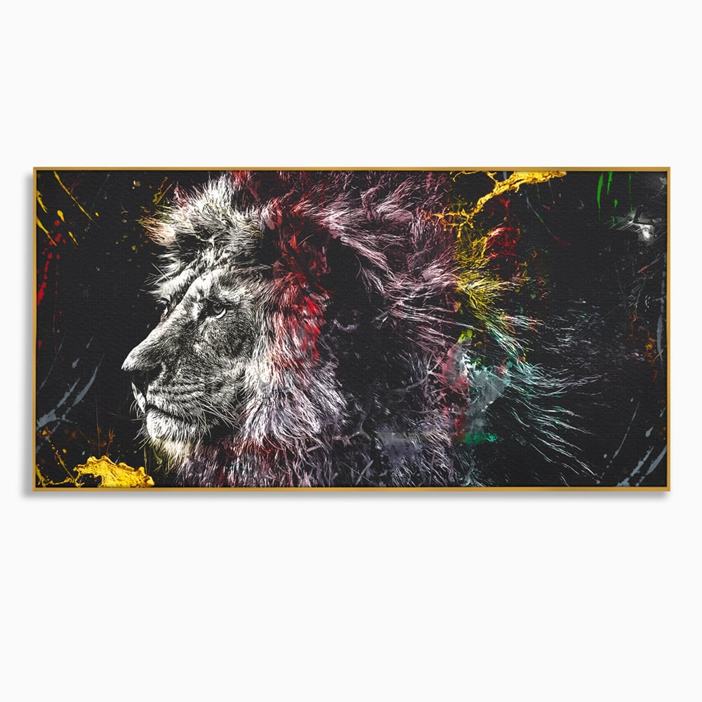 Tablou Canvas Premium LuxCanva® B1070, The Lion Look , Decorativ, Birou, Leu, Rege, Dormitor, Jungla, Colorat