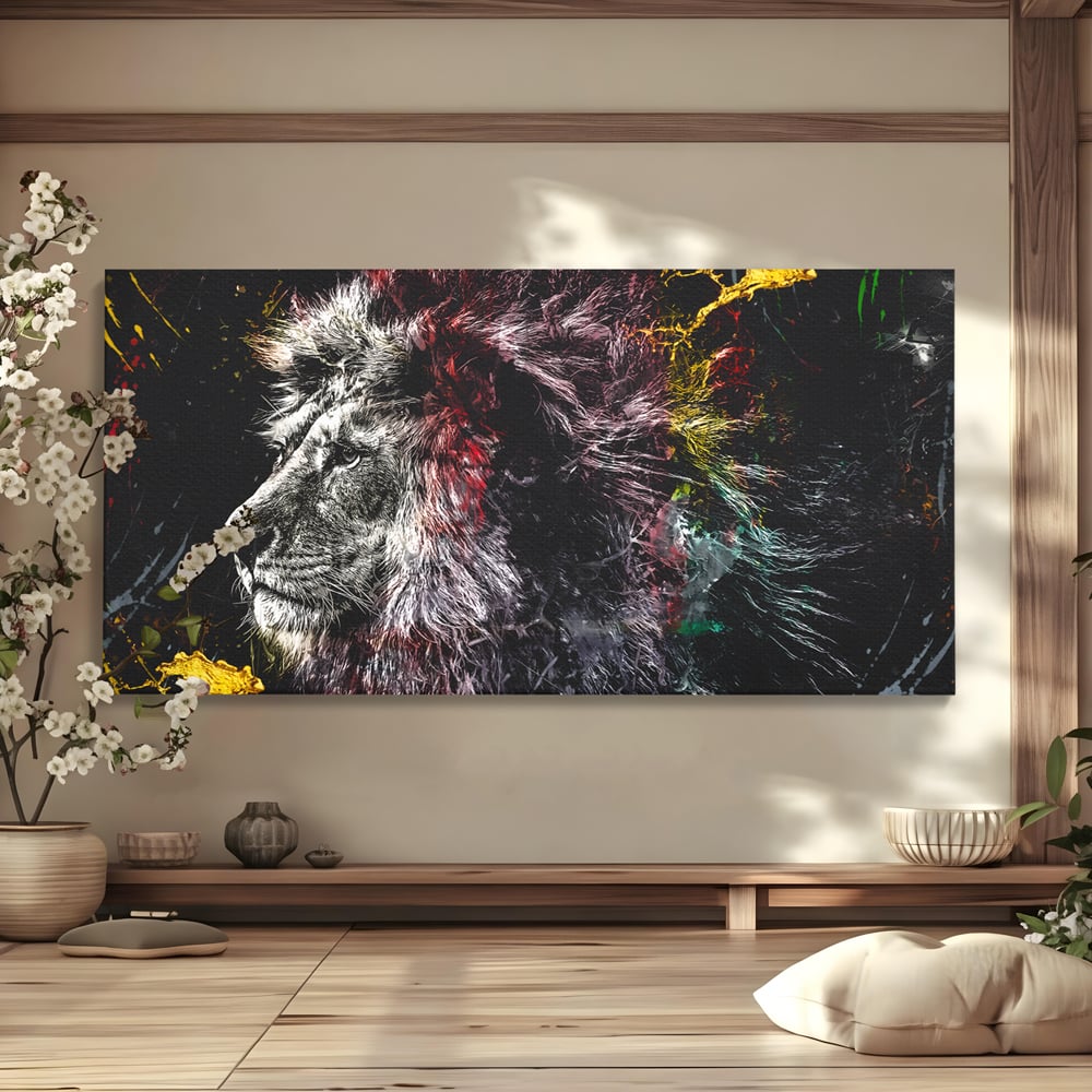 Tablou Canvas Premium LuxCanva® B1070, The Lion Look , Decorativ, Birou, Leu, Rege, Dormitor, Jungla, Colorat