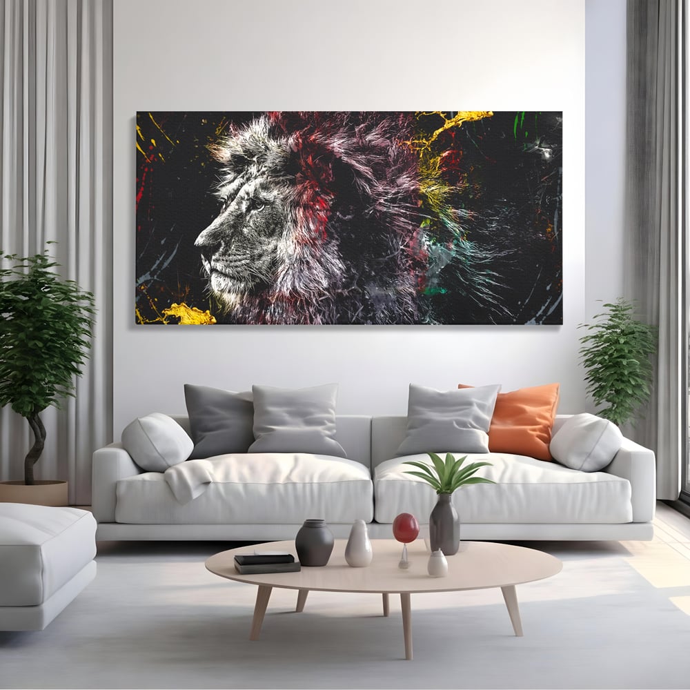 Tablou Canvas Premium LuxCanva® B1070, The Lion Look , Decorativ, Birou, Leu, Rege, Dormitor, Jungla, Colorat
